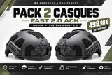 Pack de 2 casques balistiques FAST 2.0 ACH NIJ IIIA – Système Wendy 2.0 Hi cut
