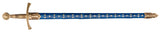 Réplique d'Épée Médiévale Française XIVe Siècle Fleur de Lys avec Fourreau Bleu – 109 cm