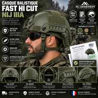 Casque pare balle FAST HI CUT ACH NIJ IIIA système Wendy