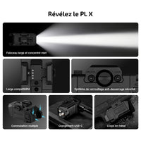 Olight PL X | Lampe Tactique Rechargeable USB-C 1200 Lumens à Double Faisceau